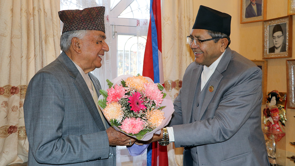 नवनिर्वाचित राष्ट्रपतिलाई सभामुखद्वारा बधाई ज्ञापन